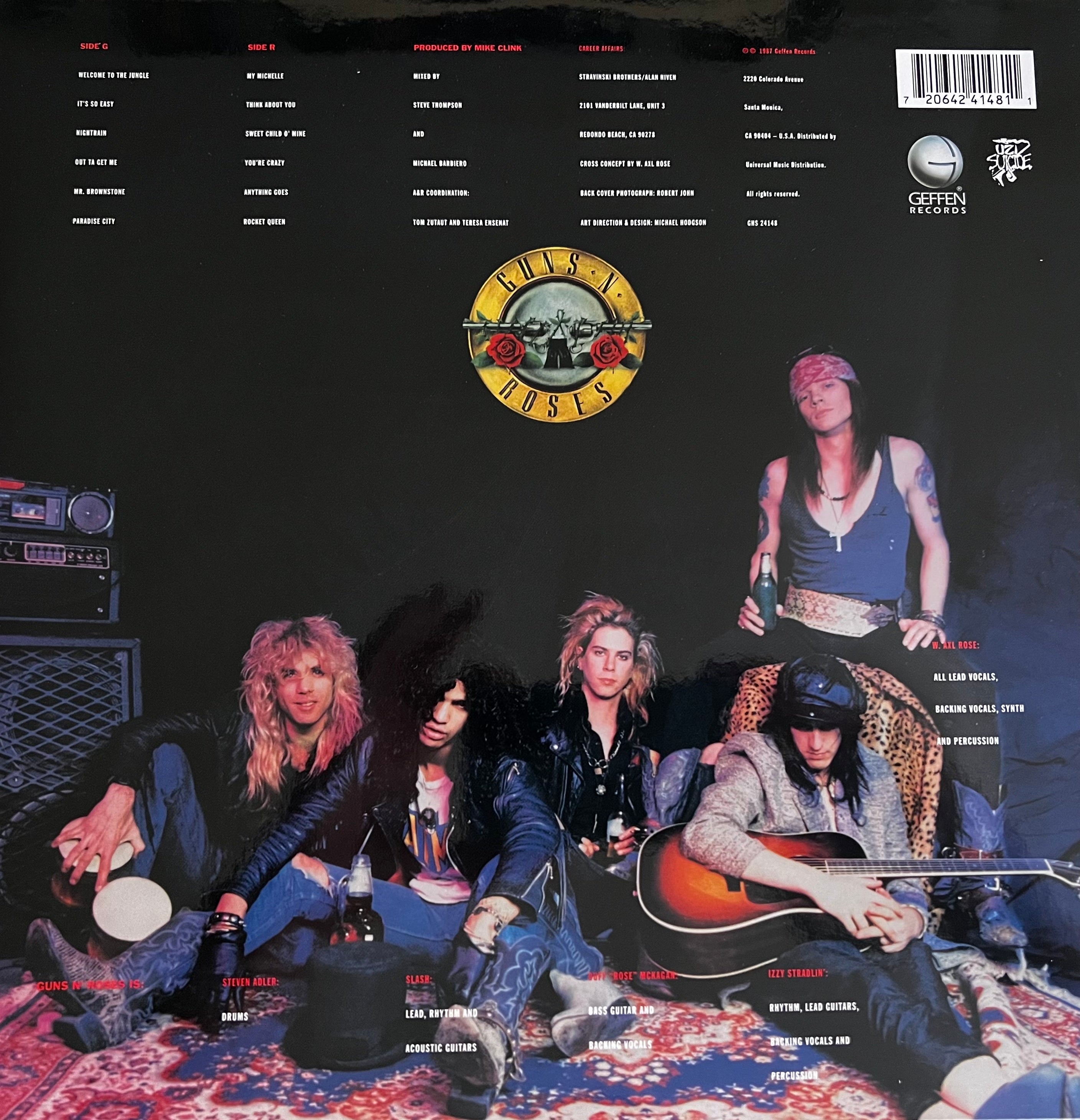 Guns n'Roses - Appetite for Destruction. LP. Condición: Near Mint (NM o M-).