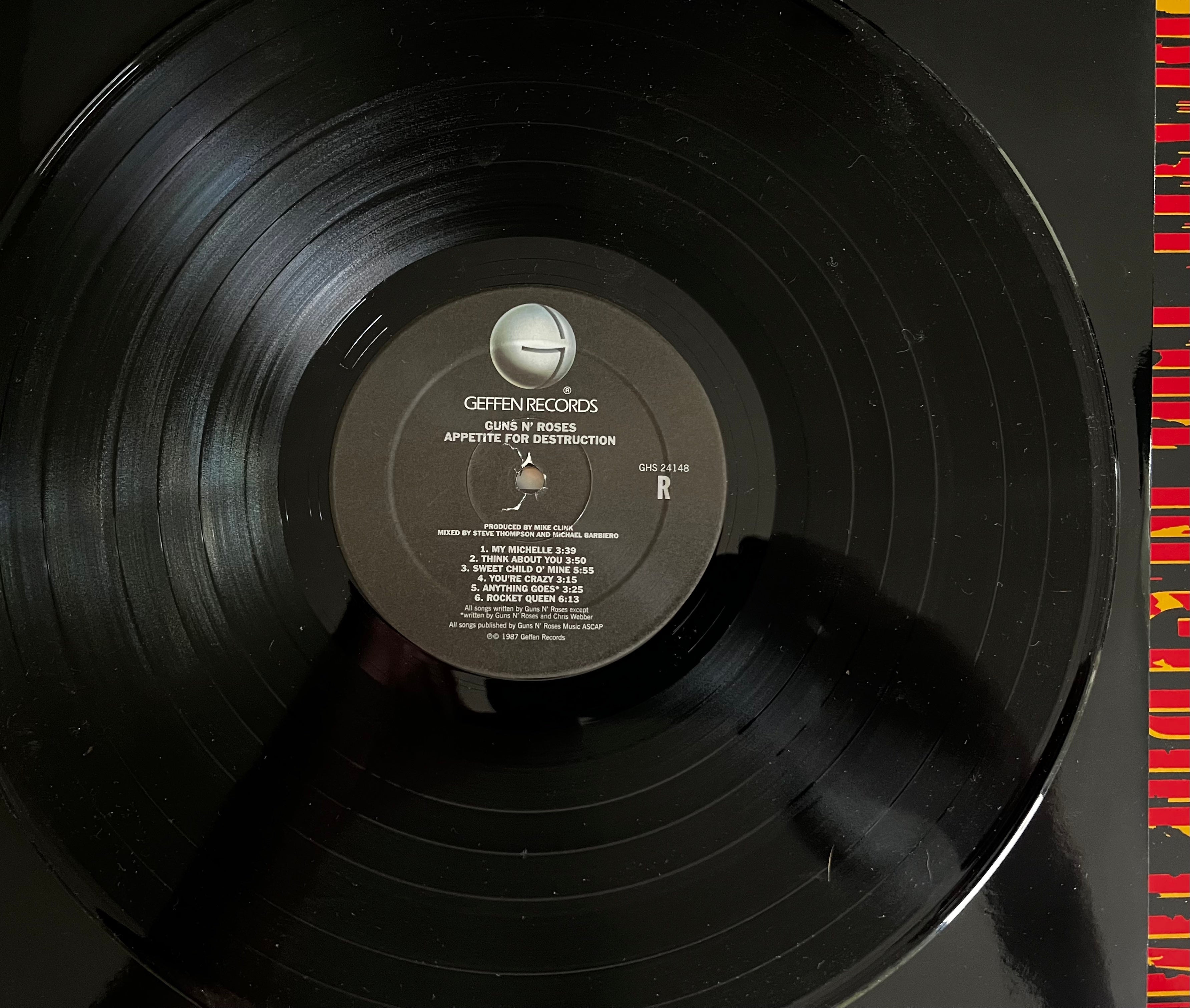 Guns n'Roses - Appetite for Destruction. LP. Condición: Near Mint (NM o M-).