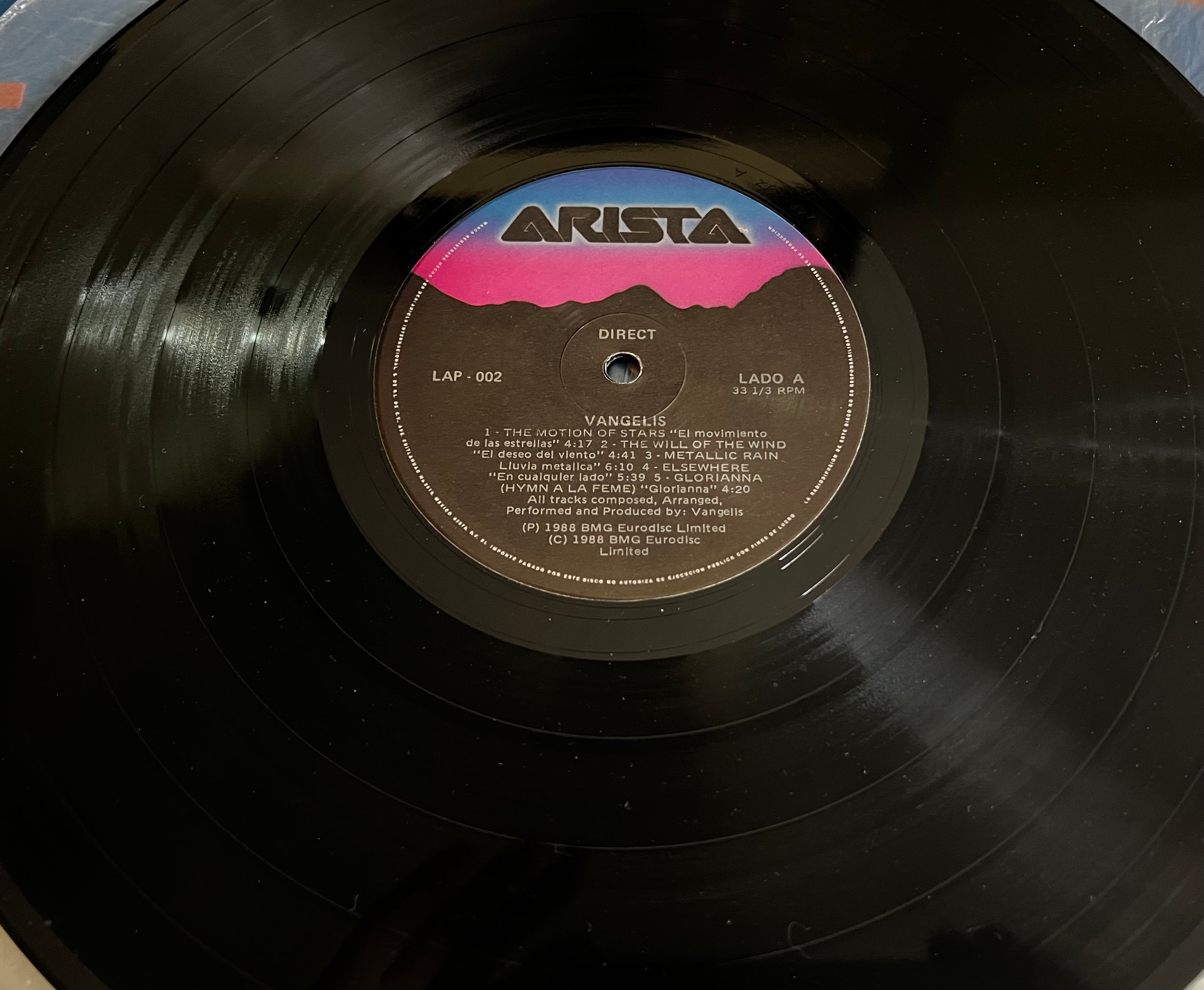 Vangelis – Direct. Vinilo. LP. Condición: Very Good + (VG+).