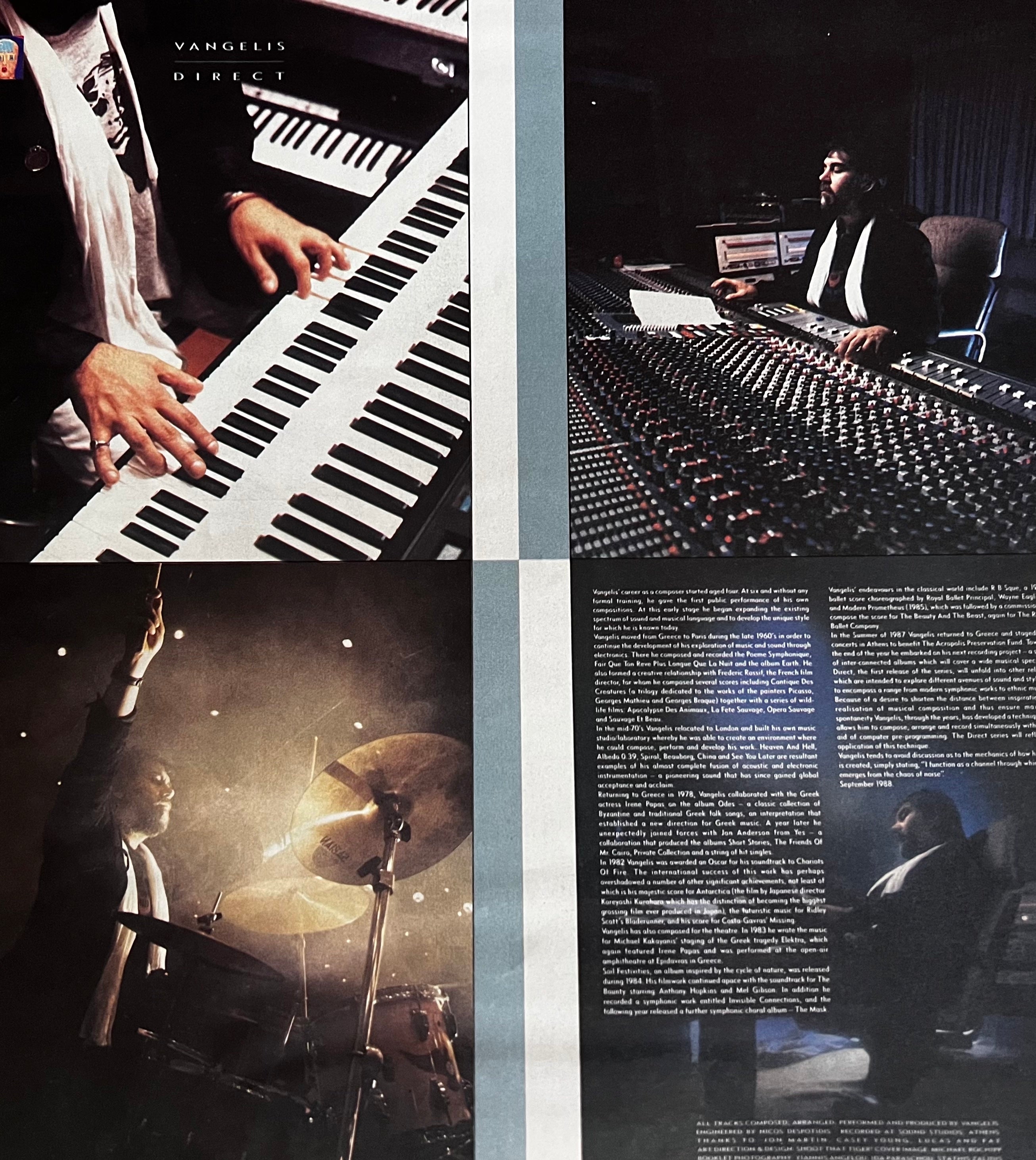 Vangelis – Direct. Vinilo. LP. Condición: Very Good + (VG+).