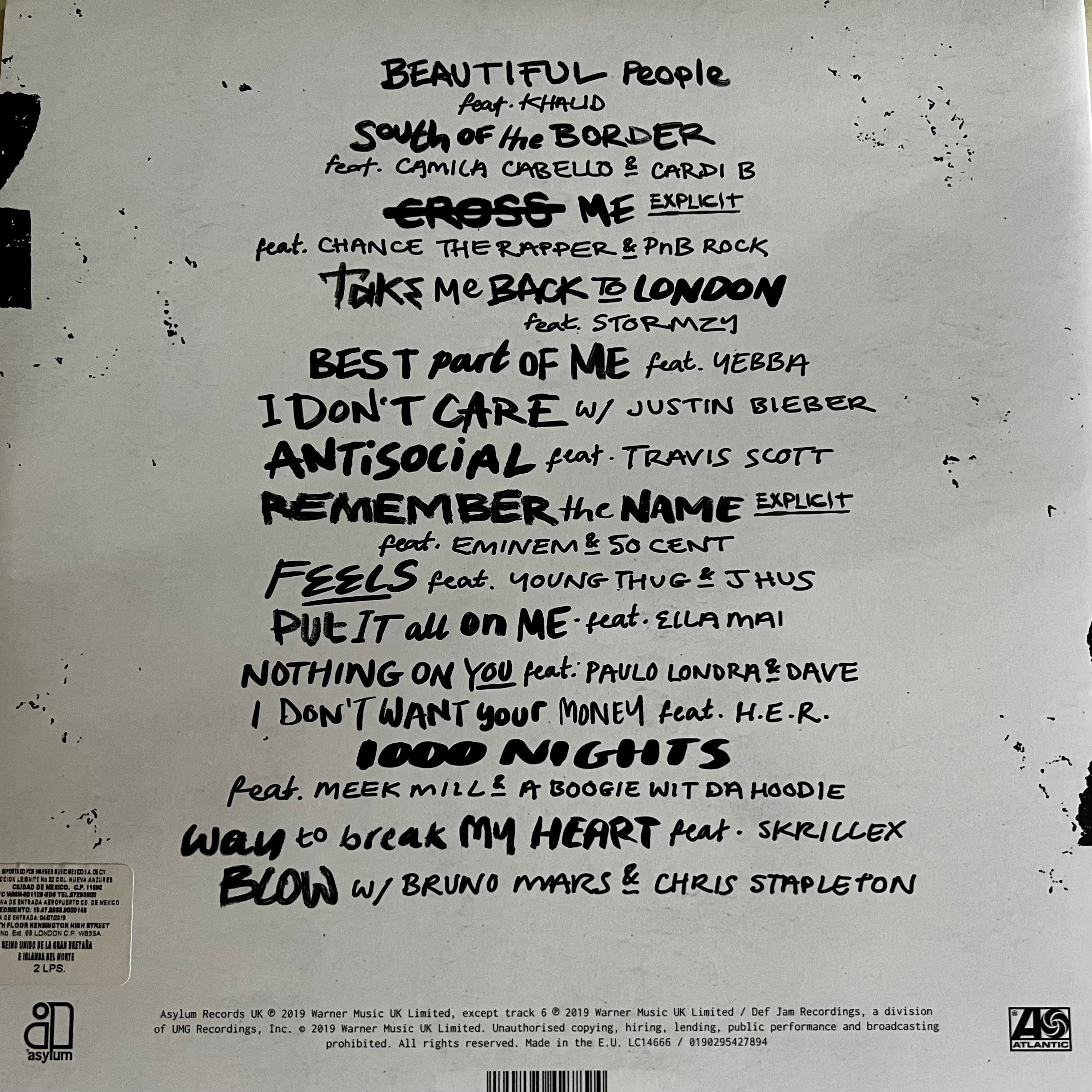 Ed Sheeran - No.6 -  Collaborations Project. 2 Vinilos. EP. Condición: Near Mint (NM o M-).