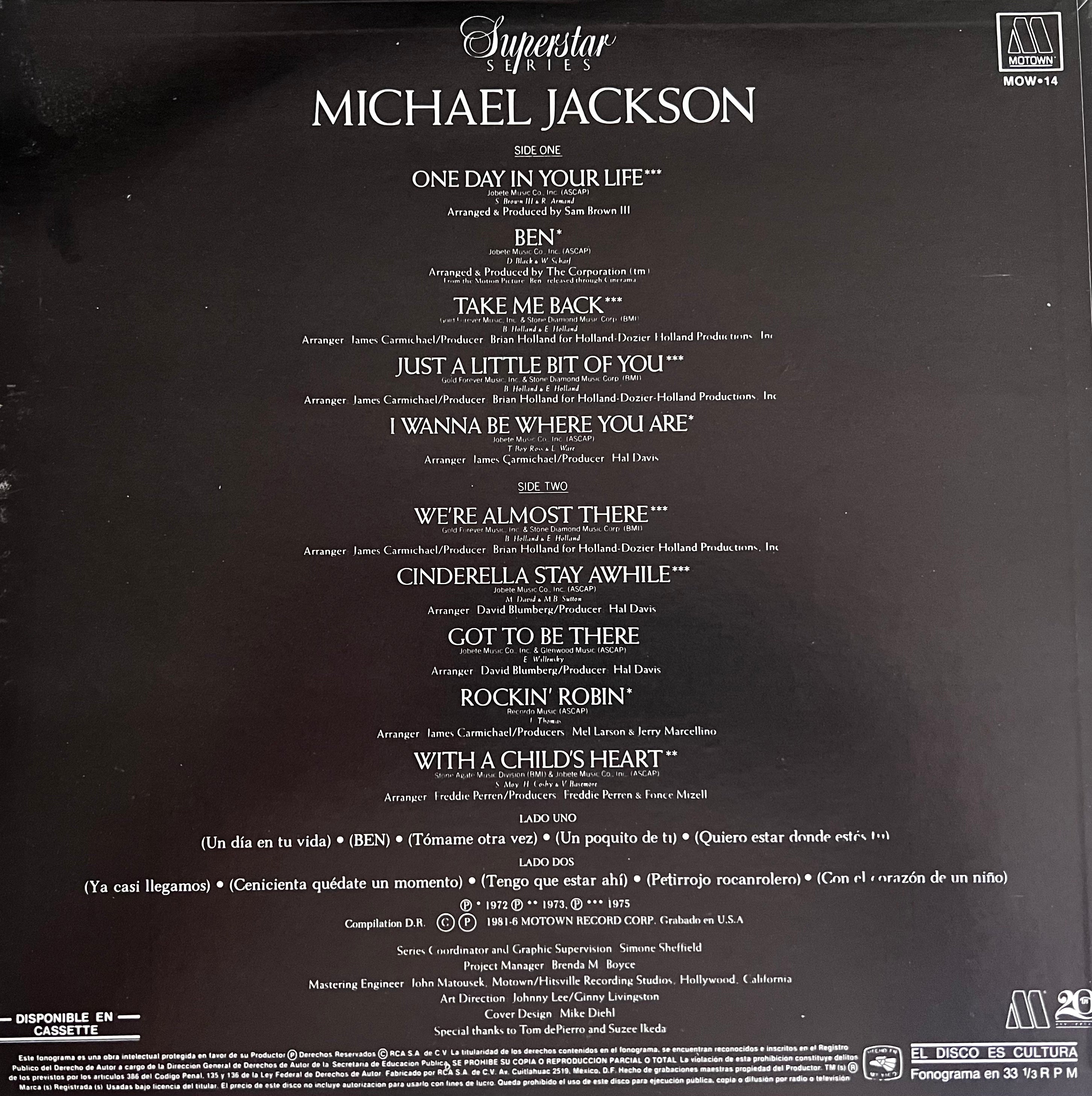 Michael Jackson – Michael Jackson. LP. Condición: Very Good + (VG+).